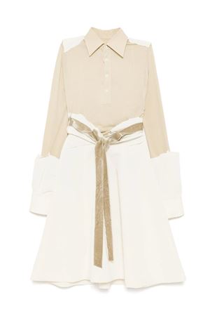 Beige belted patch work dress MAISON MARGIELA | S51DD0030MTN055107